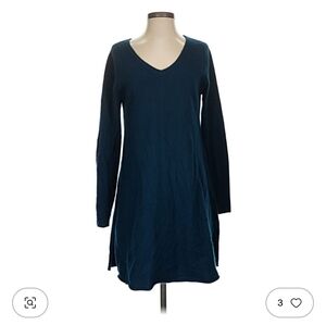 Navy Long Sleeve Casual Dress